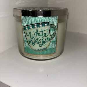 Bath & Body Works White Mint Latte Candle 3-Wick 14.5 oz New